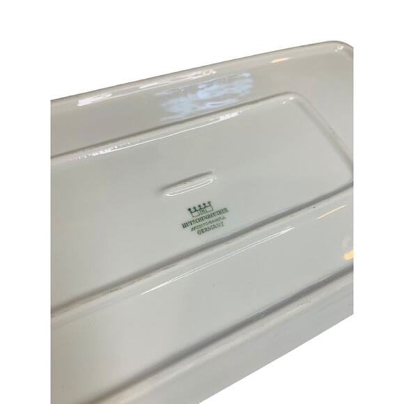 Vintage Hutschenreuther Bavaria Germany Yellow Pink Rose 12.5" Tray - Picture 6 of 7